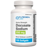 Puregen Labs Docusate Sodium en gélules doux dans la bouteille, facilité passage des selles.