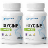 Puregen Labs Glycine 1000mg, capsules, soutien métabolique potentiel au quotidien.