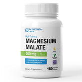 Puregen Labs Magnésium Malate 500 mg, bouteille — soutien quotidien possible.