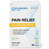 Puregen Labs Patch lidocaïne 4% pour le dos, soulagement local rapide.