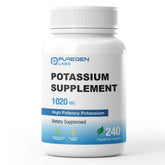 Puregen Labs Potassium Bicarbonate, boîte de 240 capsules végétariennes pratique au quotidien.