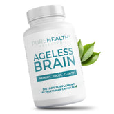 PureHealth Research Ageless Brain — bouteille avec gélules et promesse de mémoire.