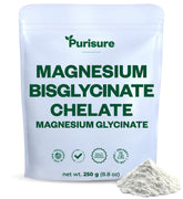 Purisure Magnésium Bisglycinate en poudre prête à être mélangée, pour soutenir l'énergie.