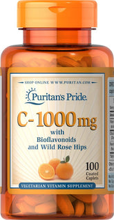 Puritan's Pride 1000 mg comprimés dans une bouteille, soutien quotidien possible.