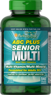Puritan's Pride ABC Plus senior – bouteille visible, soutien quotidien pour un mode de vie actif.
