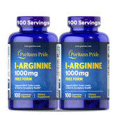 Puritan's Pride L-Arginine 1000 mg, flacon — soutien potentiel à la circulation pendant l'effort