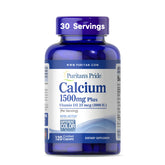 Puritan's Pride calcium et D3 caplets dans la bouteille, soutien potentiel pour les os.