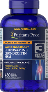 Puritan's Pride: capsules glucosamine-chondroitine-msm pour le soutien des articulations au quotidien.