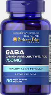 Puritan's Pride GABA 750 mg capsules — capsules faciles à avaler pour la routine bien-être