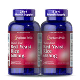 Puritan's Pride Levure Rouge 600 mg – capsules pour le soutien quotidien.