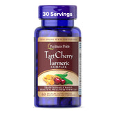 Puritan's Pride Tart Cherry Turmeric Complex, bouteille de 60 capsules, pratique au quotidien.
