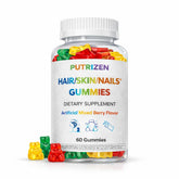 PUTRIZEN bonbons gélifiés – bouteille d'emballage pour cheveux et ongles.