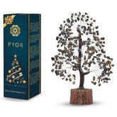 PYOR oeil-de-tigre arbre-pierre-base-bois-naturel, energie apaisante dans votre espace