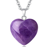 QINJIEJIE Améthyste cœur pendentif, bijou apaisant pour le quotidien