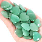 QINJIEJIE coeur aventurine verte poli pour méditation et équilibre émotionnel