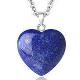 QINJIEJIE collier cœur en lapis-lazuli, idéal pour méditation et équilibre émotionnel.