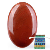 QINJIEJIE Jaspe Rouge — pierre palmée de 2,4 po pour concentration et calme.