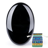 QINJIEJIE pierre paume obsidienne noire polie prête à emporter pour relaxation.