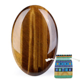 QINJIEJIE Tigre-œil – pierre-paume polie pour concentration et protection