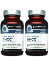 Quality de Vie AHCC Kinoko Platinum 750 mg, pack de deux bouteilles, soutien immunitaire potentiel.