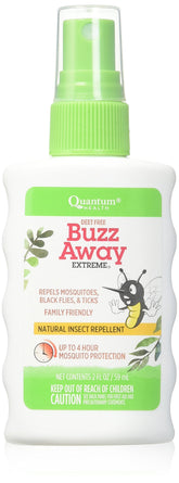 Buzz Away Extreme Spray de Quantum Health, bouteille pratique, repousse moustiques et tiques.
