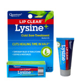 Quantum Lip Clear Lysine+ en boîte, soin hydratant apaisant pour les lèvres.