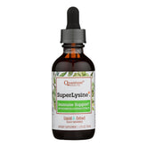 Quantum Super Lysine+ Liq — bouteille montrant l'étiquette, soutien potentiel au système immunitaire