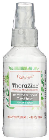Quantum Thera Zinc Spray Gorge Menthe – rafraîchit la gorge lors des pulvérisations.