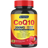 Quinovit CoQ10 200 mg capsules molles, ingestion aisée et absorption efficace.
