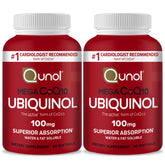 Qunol Mega Ubiquinol CoQ10 bouteille, meilleure absorption potentielle.
