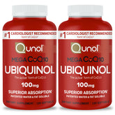 Qunol Mega Ubiquinol CoQ10 – bouteille, absorption potentiellement meilleure.