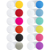 Étui QVVQ rose-blanc, rangement pratique pour lentilles en déplacement.
