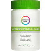 Rainbow Light Complete Iron Mini-Tabs, bouteille 60 comprimés, pratique pour usage quotidien.