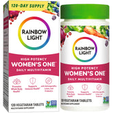 Rainbow Light Femmes One en poudre dans une bouteille prête au mélange matinal.
