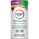 Rainbow Light Prenatal One+ — bouteille montrant les comprimés, soutien nutritionnel pour maman et bébé.