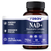 Rasav NAD 10-en-1 : bouteille pratique pour soutenir l'énergie quotidienne.