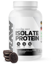 RAW isolat protéique de lait, goût biscuit-crème, pot idéal pour la récupération.