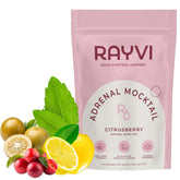 Rayvi Adrenal Cocktail sans alcool poudre electrolytes saveur agrumes-framboise et energie