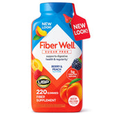 R&C Store Essentials Home Vita Fiber Well Gummies – bouteille saveurs fruits rouges et pêche, fibre pour la digestion