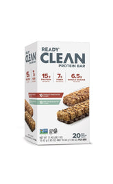 Barre Ready Clean Protéine Chocolat Beurre de Cacahuète, texture croquante et énergie pratique.