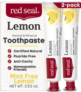 Red Seal Citron sans fluorure, emballage soigné, pour un brossage quotidien sans menthe