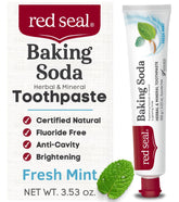 Red Seal dentifrice sans fluor bicarbonate, fraîcheur durable lors du brossage.