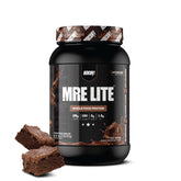 REDCON1 MRE LITE pot fudge brownie emballage, apport protéique complet et digestion facilitée.