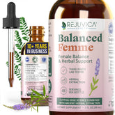Rejuvica Health Balanced Femme, flacon goutte à goutte, dosage facile pour un soutien féminin quotidien.