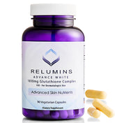 Relumins L-Glutathione Complex, flacon visible, soutien l’éclat naturel