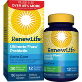 Renew Life Extra Care Probiotics: bouteille prête pour le soutien digestif quotidien.