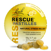Pastilles RESCUE citron dans l'emballage, apaisement rapide et pratique.