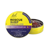 Pastilles RESCUE Sommeil cassis – emballage élégant, aide potentielle au sommeil.