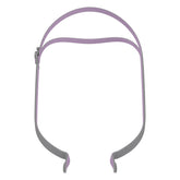 Harnais ResMed AirFit P10 avec clip rose pour un ajustement rapide et confortable.