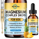 Bouteille ReviNutra magnésium liquide pour enfants, soutien au sommeil paisible